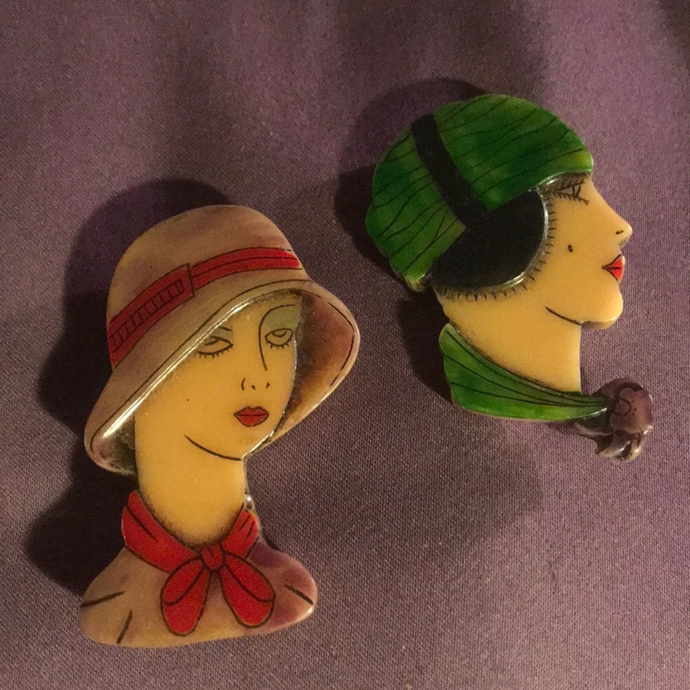 Vintage Bakelite 20’s or 30’s Women Pins